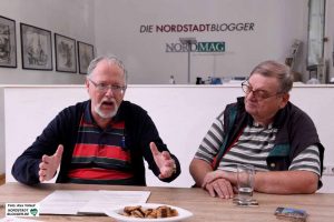 Friedrich-Wilhelm Herkelmann und Siegfried Volkert vom Vorstand des Behindertenpolitischen Netzwerks in Dortmund.