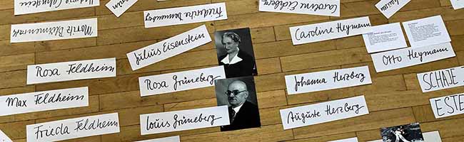 Ausschnitt von einem Gedenkbild mit Namen von DortmunderInnen, die am 29. Juli 1942 von Dortmund nach Theresienstadt deportiert wurden. Fotos: Joachim vom Brocke