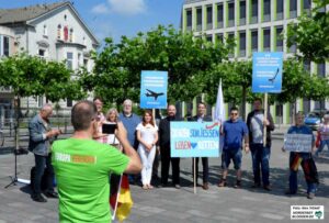 Eine AfD-Kundgebung in Dortmund nach den Morden in Würzburg.