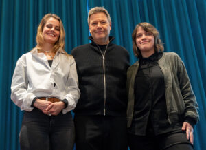 Robert Habeck zu Gast im Westfälischen Industrieklub. Habeck mit den Bundestagskandidatinnen Tina Wilken, mitte, und Hannah Rosenbaum.